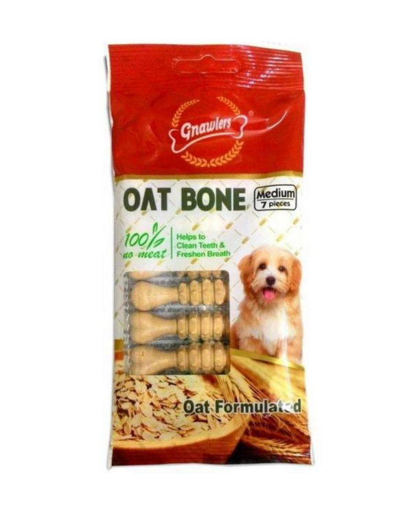 Gnawlers Oat Bone Medium Dog Treat | 7 Pcs