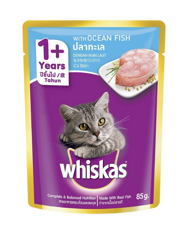 Whiskas Adult Ocean Fish Wet Pouch| Multiple Sizes |