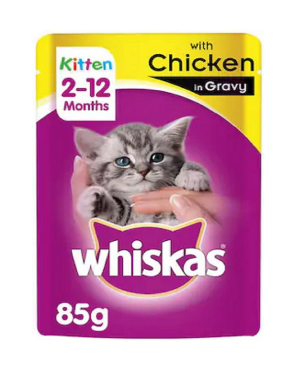 Whiskas Kitten Chicken In Gravy Wet Pouch| Multiple Sizes |