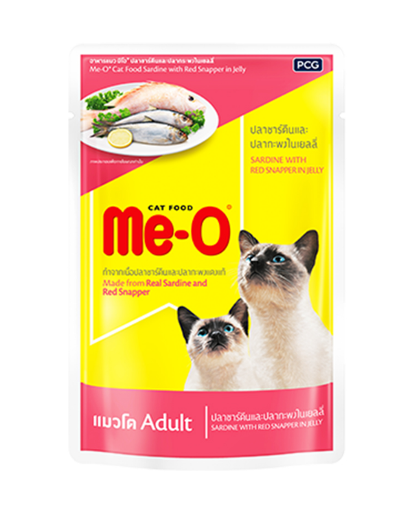 Meo Sardine with Red Snapper in Jelly Adult Wet Pouch | Multiple Sizes |