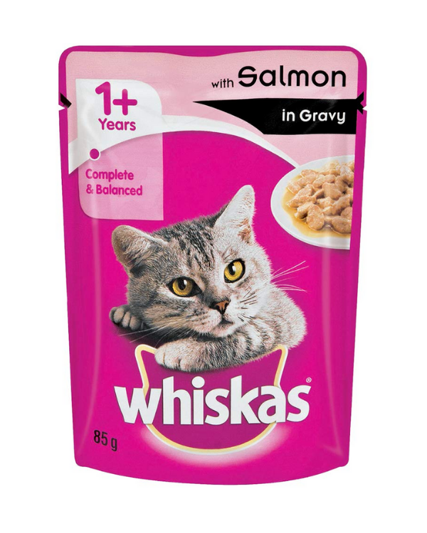 Whiskas Adult Salmon In Gravy Wet Pouch| Multiple Sizes |